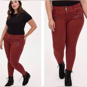 TORRID JEGGING SKINNY SUPER SOFT HIGH-RISE MULTI ZIP JEAN 26 Short